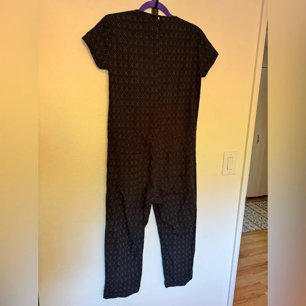 NEW Bridge & Burn Wheeler Jumpsuit Cropped Black Dots 100% Cotton Size XS NWOT